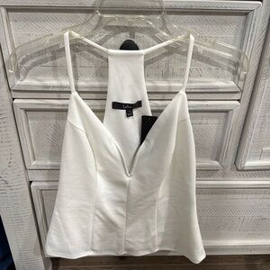 Brand new (with tags) white deep v neck tank top